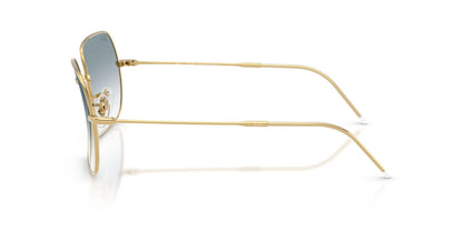 Ray-Ban Women's RBR0104S Square 1971 Reverse Sunglasses, Gold/Clear Gradient Blue, 54 mm