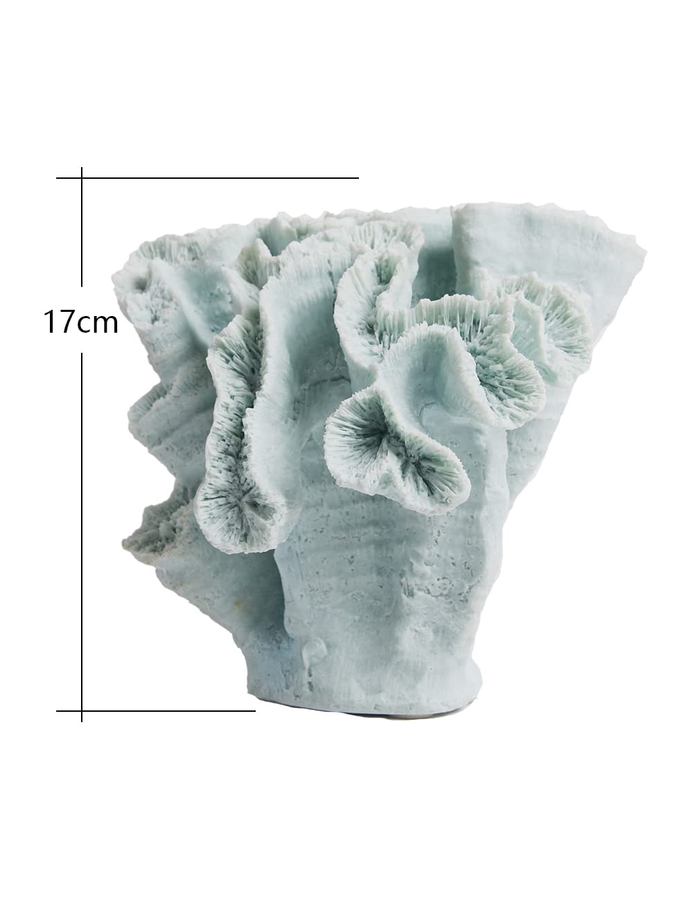 HAUCOZE Artificial Coral Decor Ocean Sculpture Arts Modern Gifts Polyresin Blue 7.5 inch