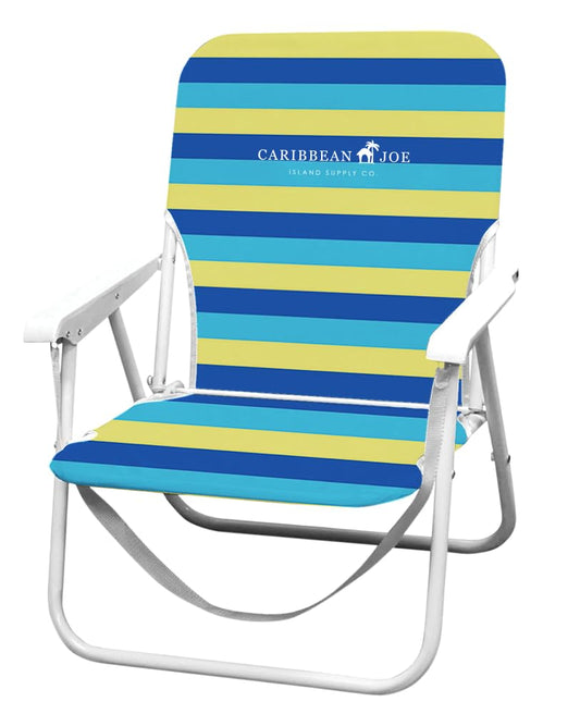 Caribbean Joe Folding Beach Chair, 1 Position Lightweight and Portable Foldable Outdoor Camping Chair with Carry Strap, Bold Stripe