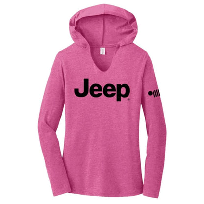 Jeep Ladies Lightweight Triblend Hooded T-shirt - Lotus Pink (Lotus Pink, XXL)