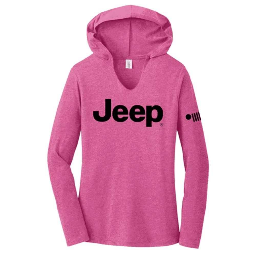 Jeep Ladies Lightweight Triblend Hooded T-shirt - Lotus Pink (Lotus Pink, XXL)