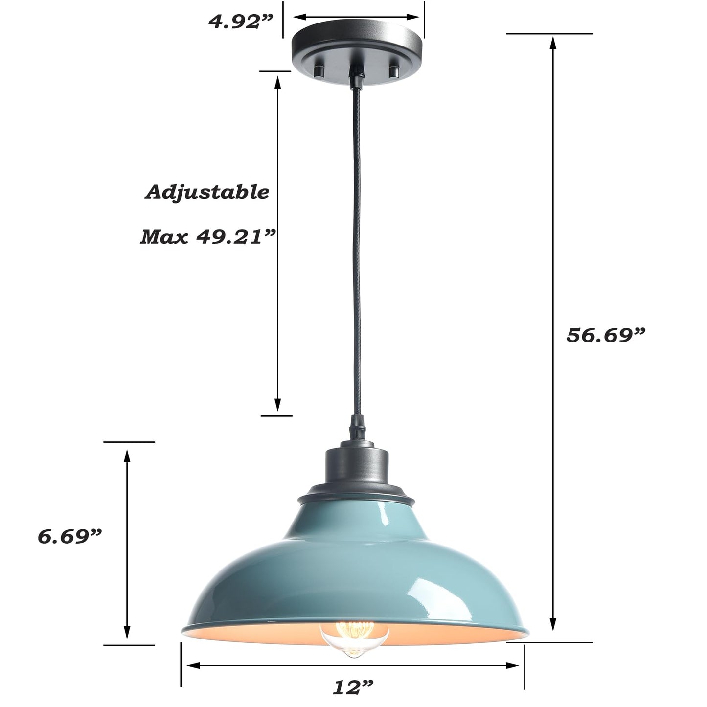 SHAWNKEY Pendant Light Fixture Modern Pendant Lights Kitchen Island for Breadfast Nook Bar Dinning Room Coffee Shop Sea Blue Green Nordic Style
