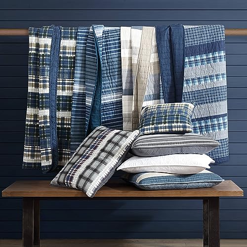 Nautica- Queen Quilt Set, Cotton Reversible Bedding Set, All Season Designer Home Décor (Ridgeport Blue, Queen)