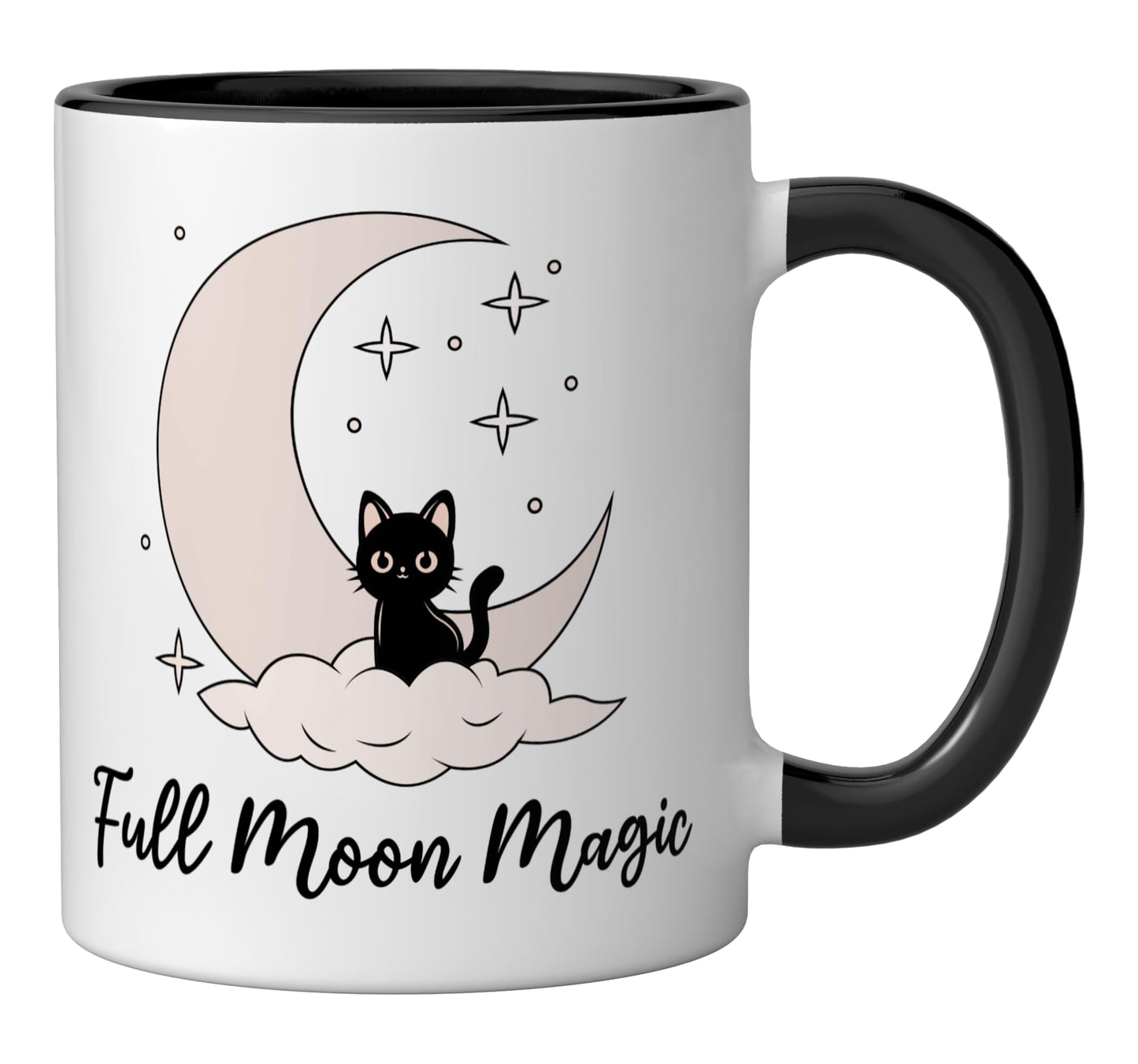Full Moon Magic Ceramic Mug, Black/White