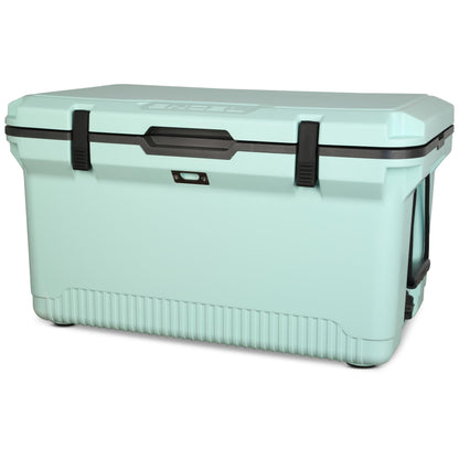 ENGEL 60 QT Ultra-Light Injection Molded Cooler - Ice Chest Keeps Ice up to 7 Days - Large Cooler Includes Wire Basket, Divider and Built-in Bottle Opener - Seafoam with Dark Grey Interior (Seafoam)