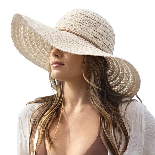 Sun Beach Hats Women Floppy Summer Sunhat with Wide Brim Packable Foldable Travel Accessories Beige