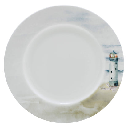 Mikasa Seaside Coastal Bone China Lightweight Chip Resistant 12 Piece Dinnerware Set, Service for 4