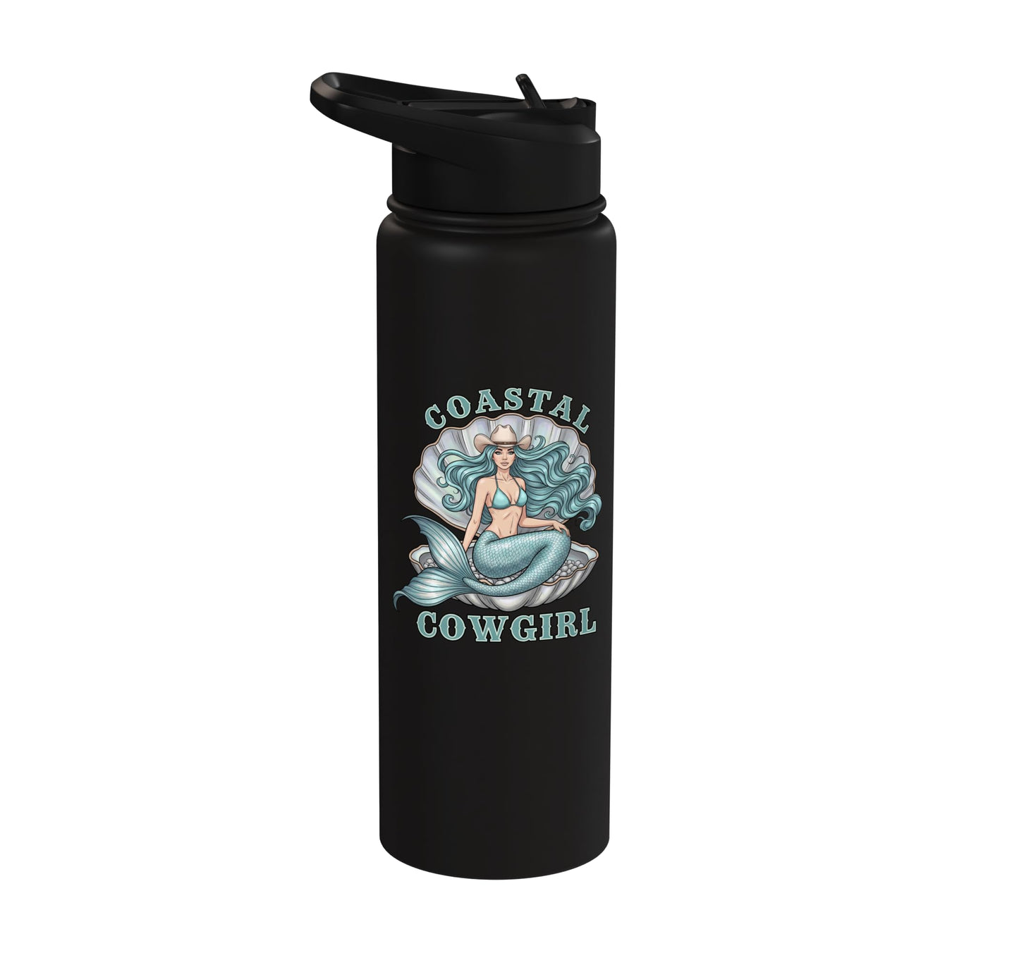 Mermaid Aesthetic Coastal Cowgirl Stainless Steel Insulated Water Bottle