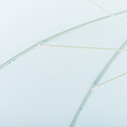 Business & Pleasure Co. Rio Umbrella Scalloped Brim For Beach, Patio or Picnic - 6' Boho Beach Umbrella, 7' Tall Wood Pole, UPF 50+, Santorini Blue