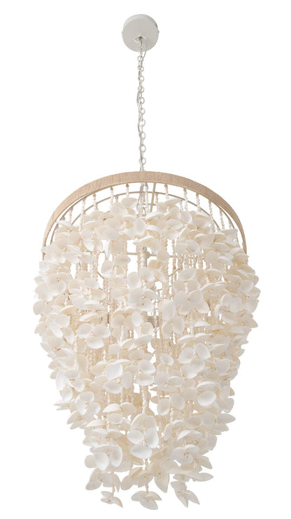 KOUBOO Seashell Ceiling Chandelier, Modern & Clamrose Shells Chandeliers & Ceiling Lights - Farmhouse, Crystal Fixtures for Bedrooms, Dining Rooms, Living Spaces, White