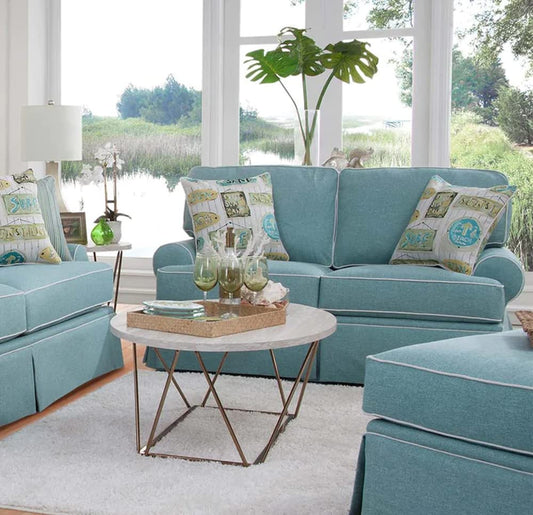 American Furniture Classics 8-020-S275A Coastal Aqua Series Loveseat