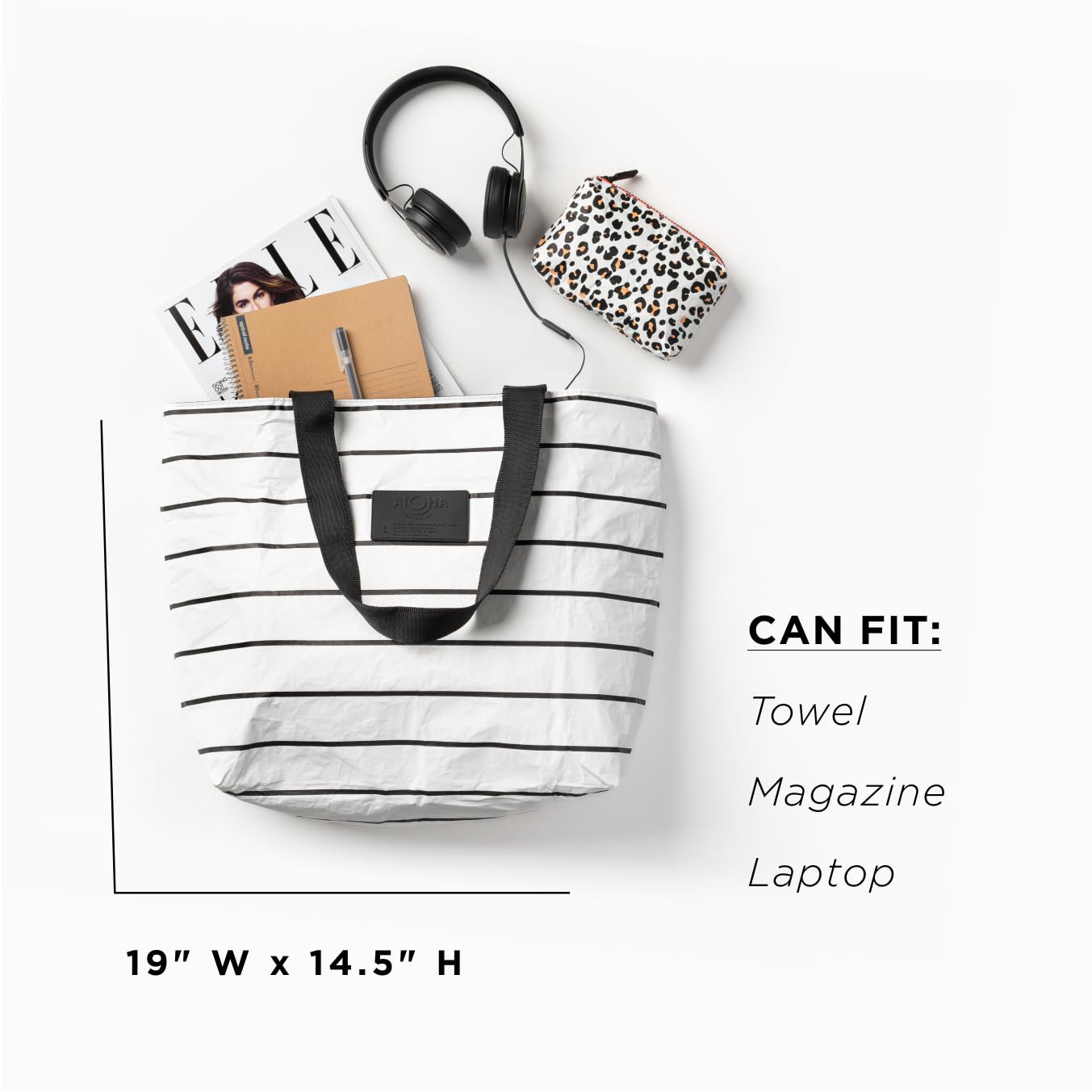 ALOHA Collection Pinstripe Bundle | Lightweight, Packable, and Splash-Proof Beach Tote Bag