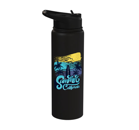 California Summer Surfing Stainless Steel Insulated Water Bottle