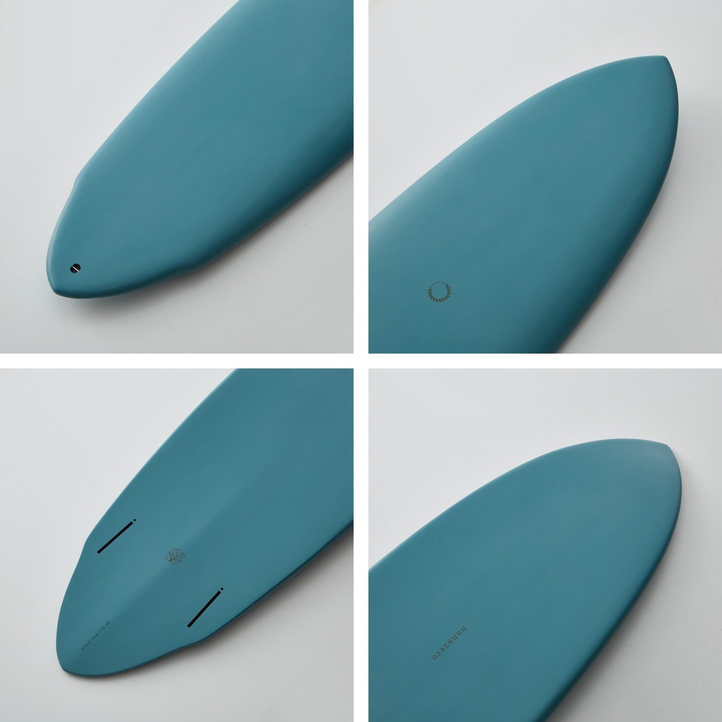 nanazero Wood Skin Surfboard Mid Length MID03 Twin 6'10" Green (Gloss Finish), Durable and Light-Weight Structure