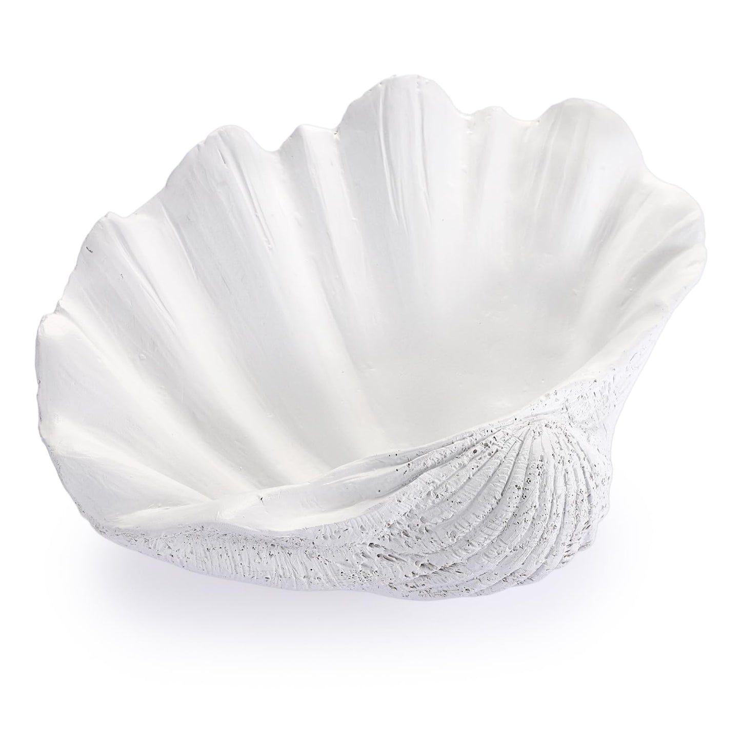 GUSHBIN Resin Seashell Decorative Bowl for Home Decor Key Bowl for Entryway Table Catch All Bowl for Candy Makeup Jewelry Display Holder, White
