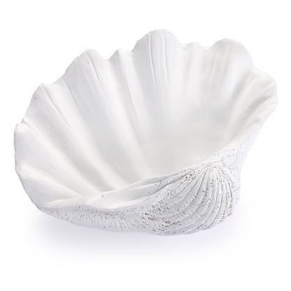 GUSHBIN Resin Seashell Decorative Bowl for Home Decor Key Bowl for Entryway Table Catch All Bowl for Candy Makeup Jewelry Display Holder, White