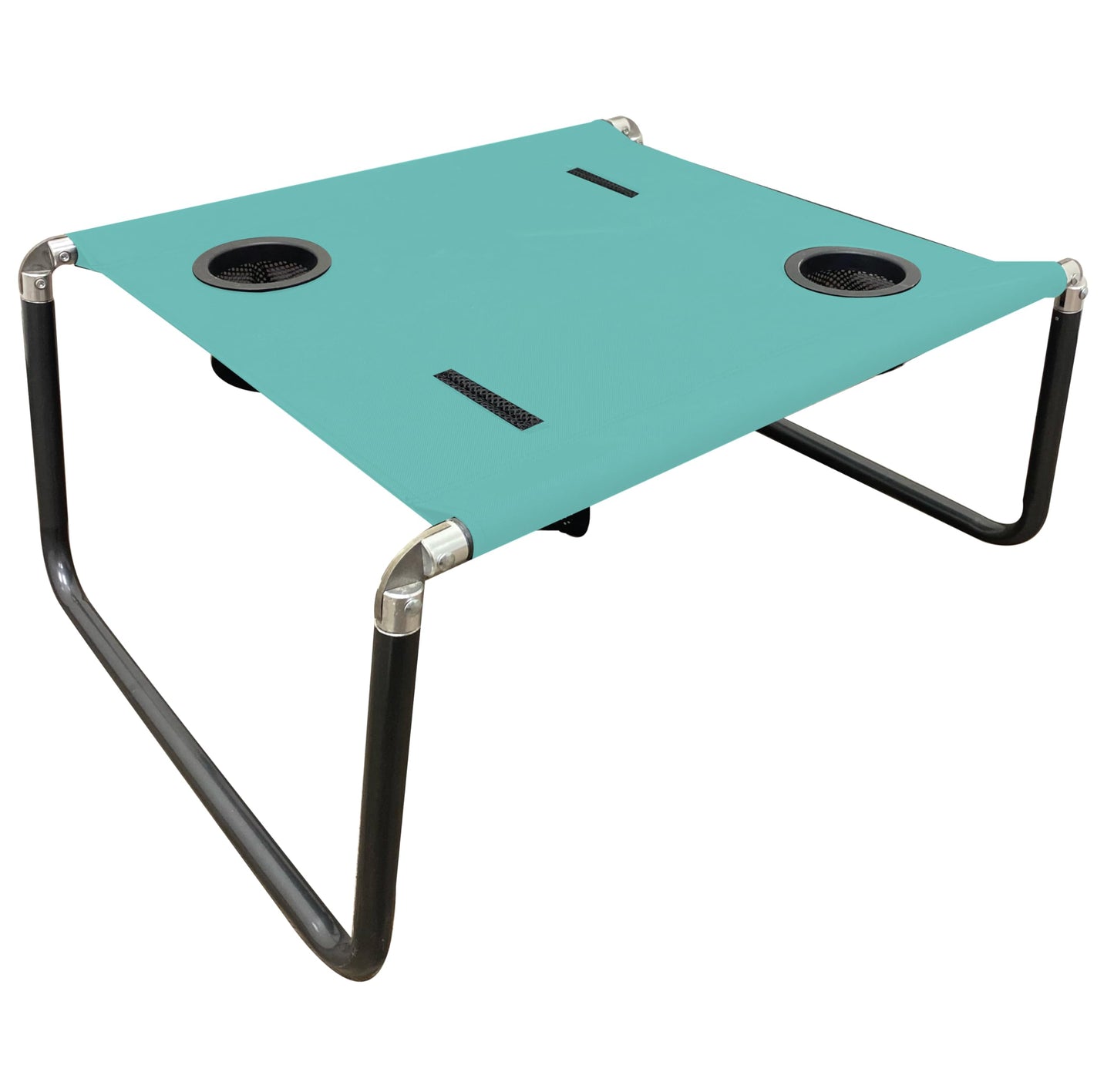 Neso Beach Table - Lightweight, Portable and Foldable Table for Beach, Camping and Outdoor Adventures - Stable Surface - with Cup Holder for Drinks and Phone Pockets - Seafoam