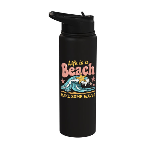 Beach Life Coastal Stainless Steel Insulated Water Bottle