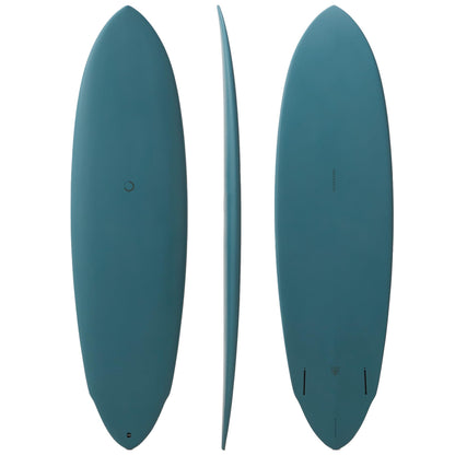 nanazero Wood Skin Surfboard Mid Length MID03 Twin 6'10" Green (Gloss Finish), Durable and Light-Weight Structure