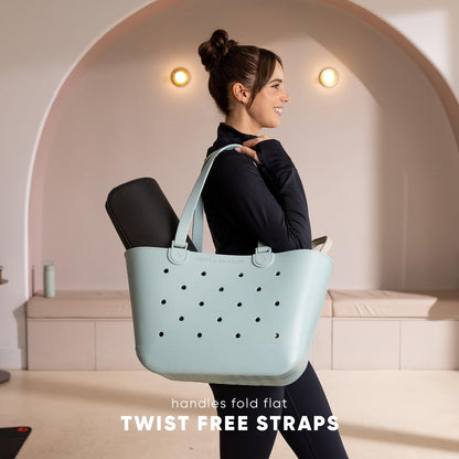 Simple Modern Extra-Large Beach Bag | Waterproof Getaway Rubber Tote with Zipper Pocket for Travel, Pool, Boat, Groceries, Sports | Sea Glass Sage