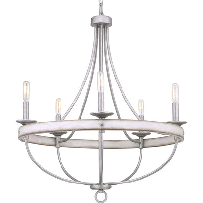 Progress Lighting Gulliver Collection 5-Light Coastal Chandelier Light Galvanized,Gray