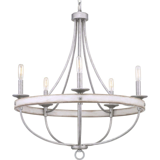 Progress Lighting Gulliver Collection 5-Light Coastal Chandelier Light Galvanized,Gray