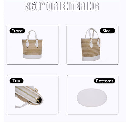 Trendy Women’s Straw Bucket Bag Straw Crossbody Bags For Women Summer Beach Clutch Travel Top-handle Shoulder Purse 2026