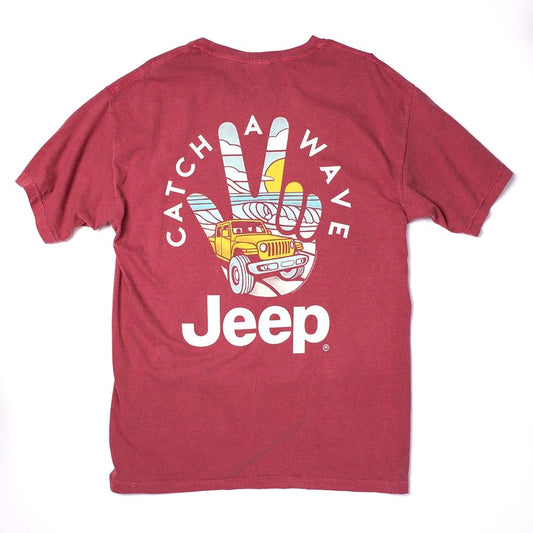 Jeep Catch A Wave T-Shirt (SM) Brick