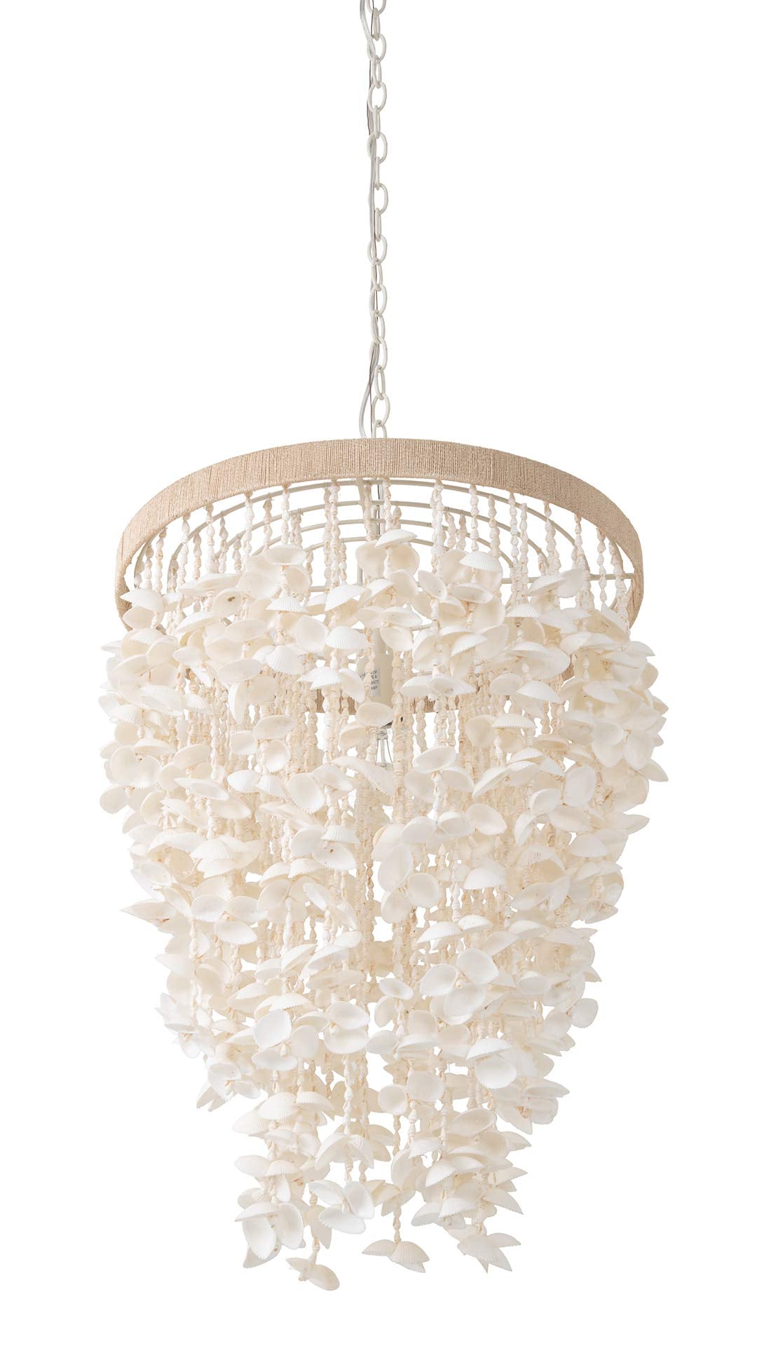 KOUBOO Seashell Ceiling Chandelier, Modern & Clamrose Shells Chandeliers & Ceiling Lights - Farmhouse, Crystal Fixtures for Bedrooms, Dining Rooms, Living Spaces, White