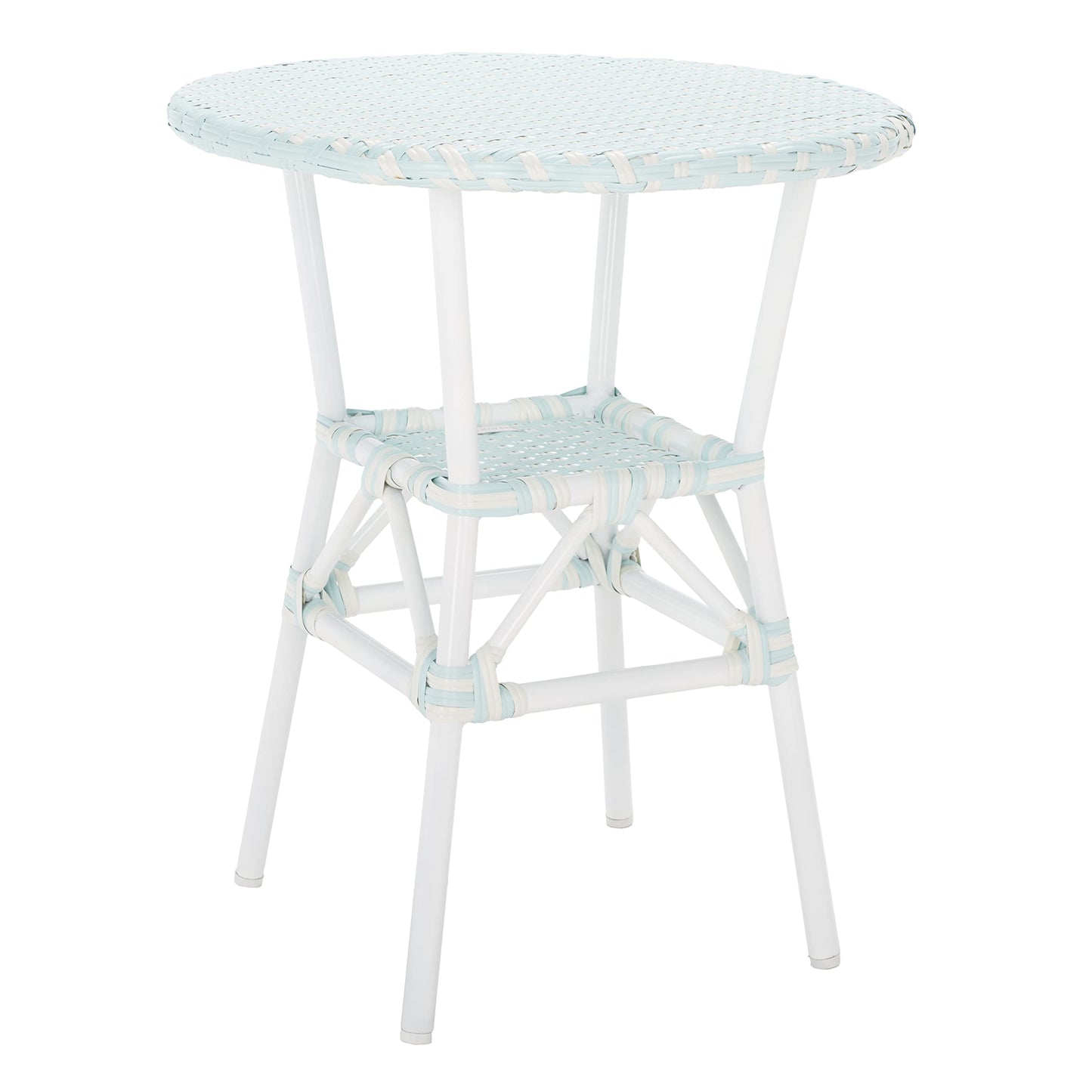 SAFAVIEH Outdoor Collection California Baby Blue/White Bistro Table (Fully Assembled)