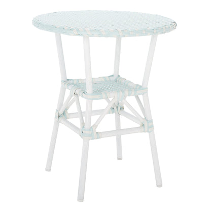 SAFAVIEH Outdoor Collection California Baby Blue/White Bistro Table (Fully Assembled)