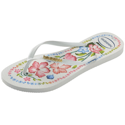 Havaianas Women's Slim Tropicalia Vibes Flip Flop - White, 11/12