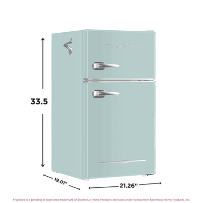 Frigidaire EFR840 Retro Mini Fridge with Freezer & Side Bottle Opener - Small 2 Door Refrigerator for Office Bar or College Dorm Room - 3.2 Cu Ft, Mint