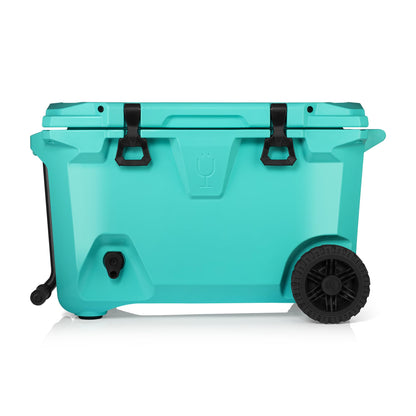 BrüMate BrüTank Wheeled Hard Cooler with Built-in 3-Gallon Drink Dispenser Tank & Tap | 7+ Day Ice Retention | Perfect for Beach, Tailgating, Camping, Sports Games, & More | 55qt (Aqua)