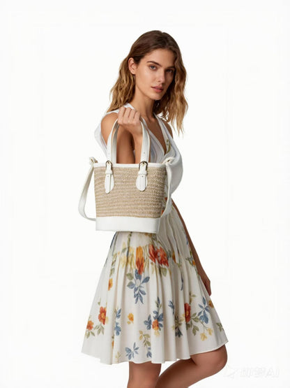 Trendy Women’s Straw Bucket Bag Straw Crossbody Bags For Women Summer Beach Clutch Travel Top-handle Shoulder Purse 2026