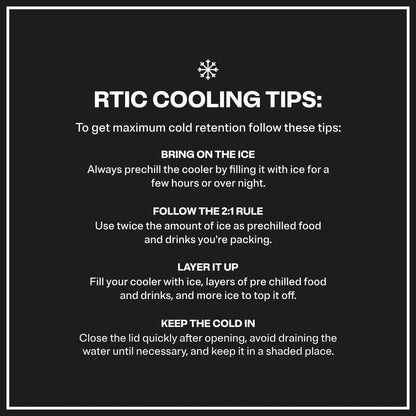 RTIC 45 QT Ultra-Tough Cooler Hard Insulated Portable Ice Chest Box for Beach, Drink, Beverage, Camping, Picnic, Fishing, Boat, Barbecue, Lagoon