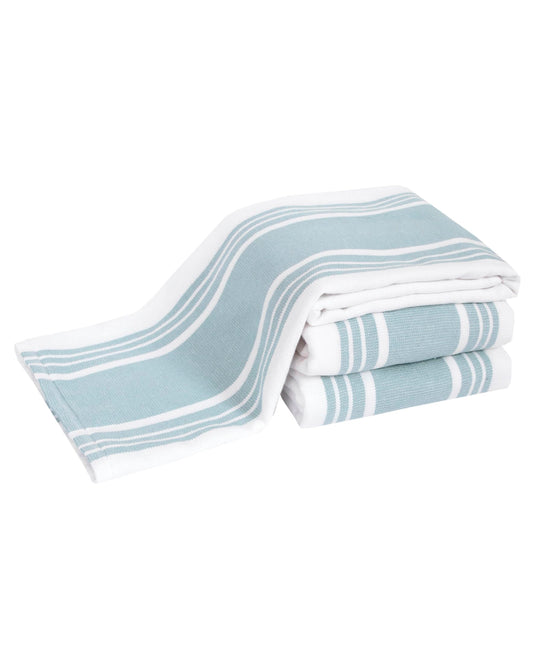 All-Clad Dual-Purpose Kitchen Towels: Highly Absorbent, Super Soft Long Lasting - 100% Cotton, 17"x30" Dish Towels for Cleaning & Drying Dishes, Pans, Glassware, or Countertops, (3-Pack), Rainfall