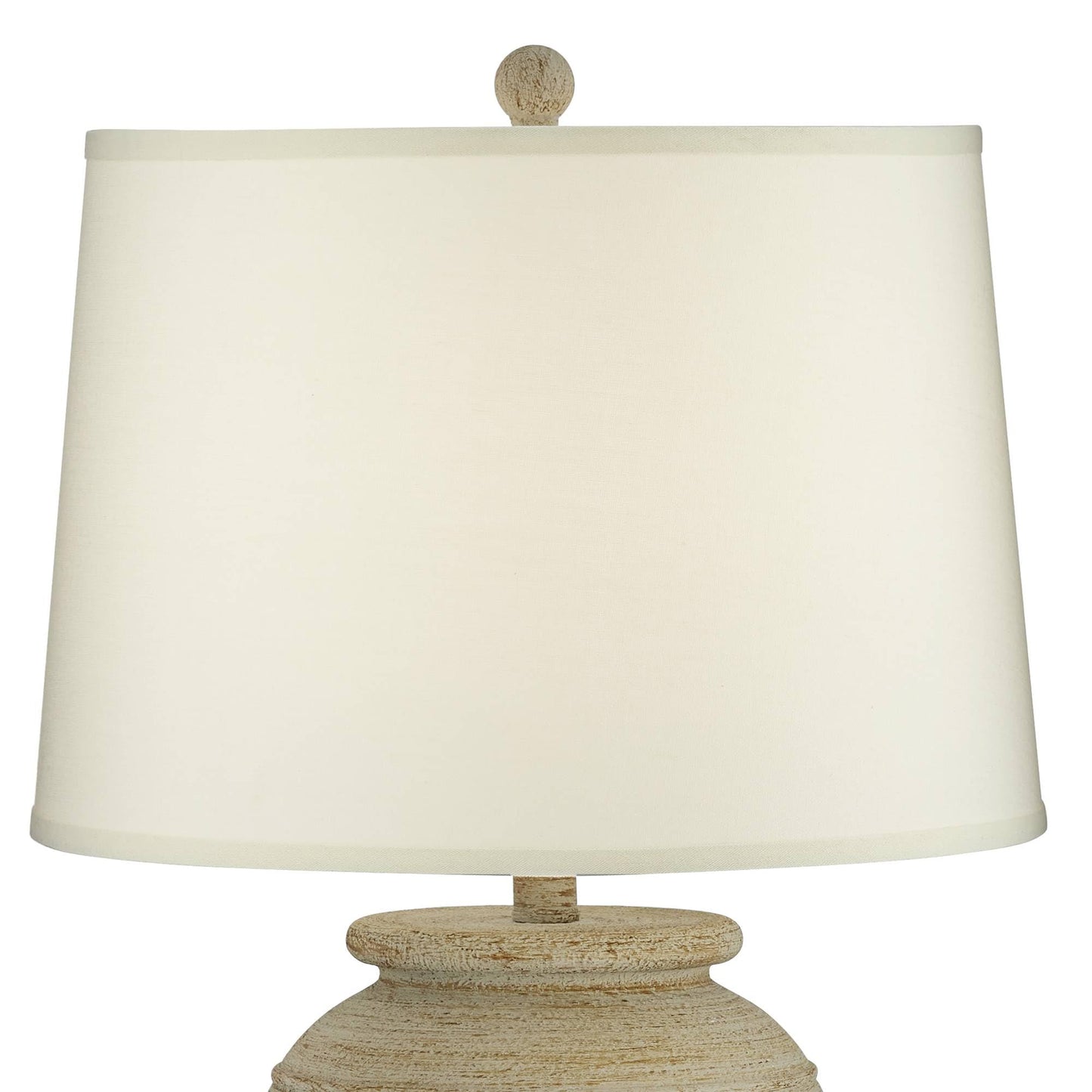 John Timberland Austin Country Cottage Southwest Style Jug-Shaped Table Lamp 28" Tall Sand Tone Desert Ridged Cream Linen Drum Shade for Living Room Bedroom House Bedside Nightstand Home Office