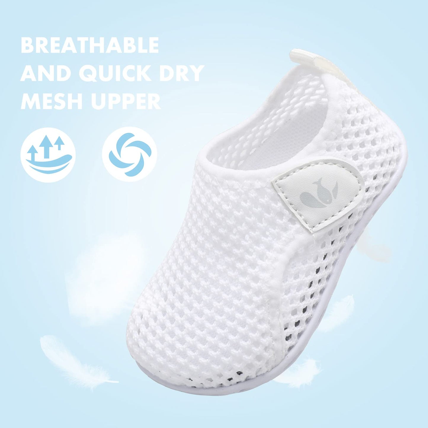 FEETCITY Baby Water Shoes Breathable Mesh Running Sneakers Beach Aqua Socks for Kids Boys Girls 12-18 Months Infant