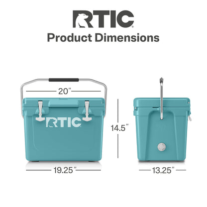 RTIC 20 QT Ultra-Tough Cooler Hard Insulated Portable Ice Chest Box for Beach, Drink, Beverage, Camping, Picnic, Fishing, Boat, Barbecue, Lagoon