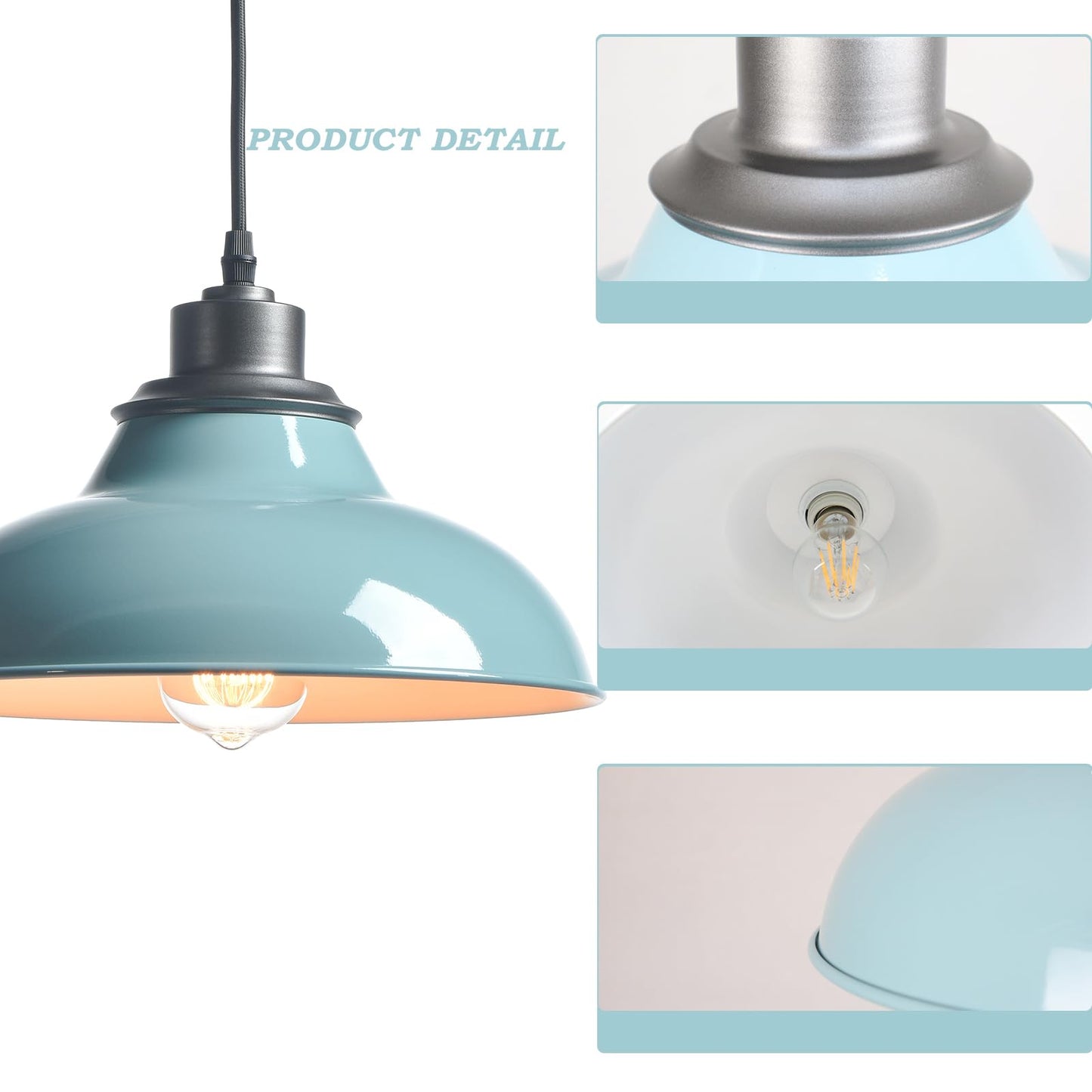 SHAWNKEY Pendant Light Fixture Modern Pendant Lights Kitchen Island for Breadfast Nook Bar Dinning Room Coffee Shop Sea Blue Green Nordic Style