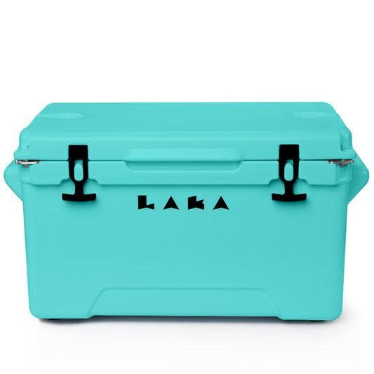 Laka Cooler – 45 Quart Rotomolded Hard Cooler, Insulated Ice Chest Holds 36 Cans/45lb Ice, Up to 10 Days Cold, Drain Plug + Basket, Non-Slip Feet, Beach Boat Camping Tailgate - Seafoam