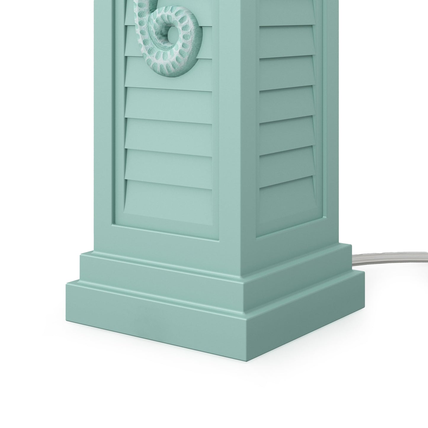 Lux Lighting Sea Horse Shutter 32” Teal Blue/Green Coastal Lamp with USB Charging Port (Set of 2) 3-Way Switch