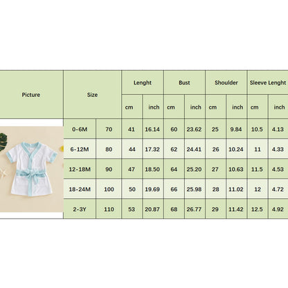 Motlapol Toddler Baby Boy Girl Swimsuit Cover Up Short Sleeve Color Block Belted Terry Cloth Poncho Infant Pool Beach Towel (Blue, 6-12 Months)