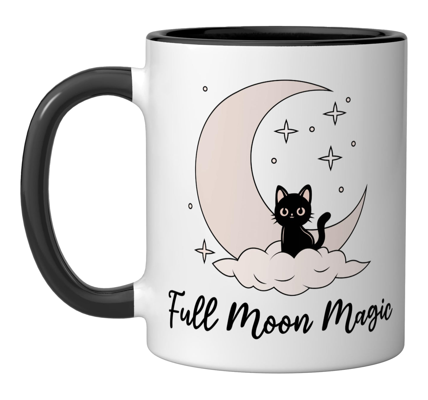 Full Moon Magic Ceramic Mug, Black/White
