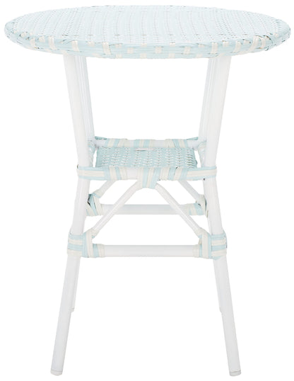 SAFAVIEH Outdoor Collection California Baby Blue/White Bistro Table (Fully Assembled)