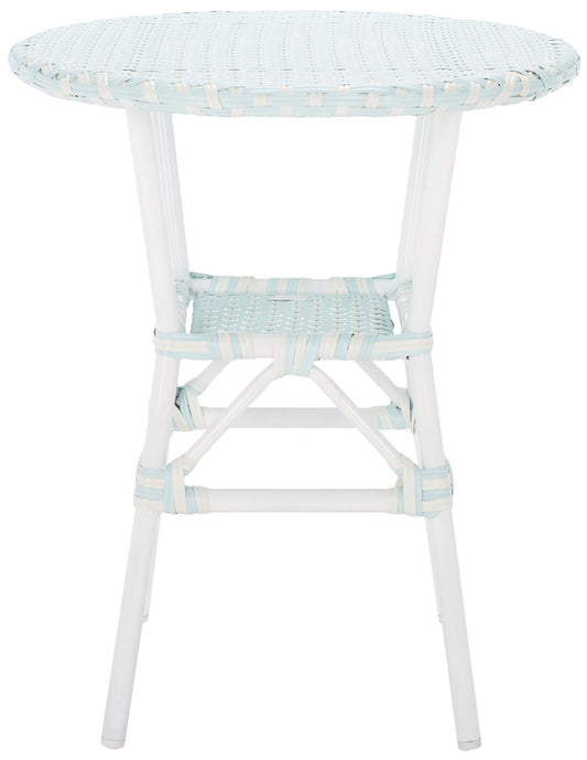 SAFAVIEH Outdoor Collection California Baby Blue/White Bistro Table (Fully Assembled)