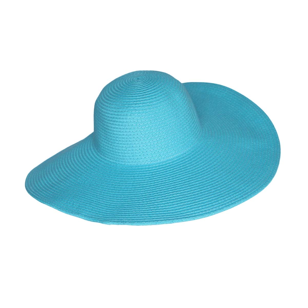 WITHMOONS Straw Hats for Women Floppy Sun Sky Blue Hats Beach Wide Brim Oversized UPF 50 with Strap Summer Roll Up SZ90045 (SkyBlue)