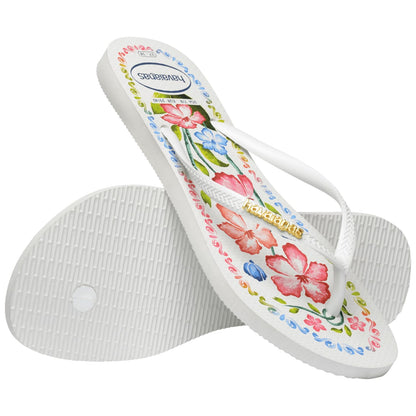 Havaianas Women's Slim Tropicalia Vibes Flip Flop - White, 11/12