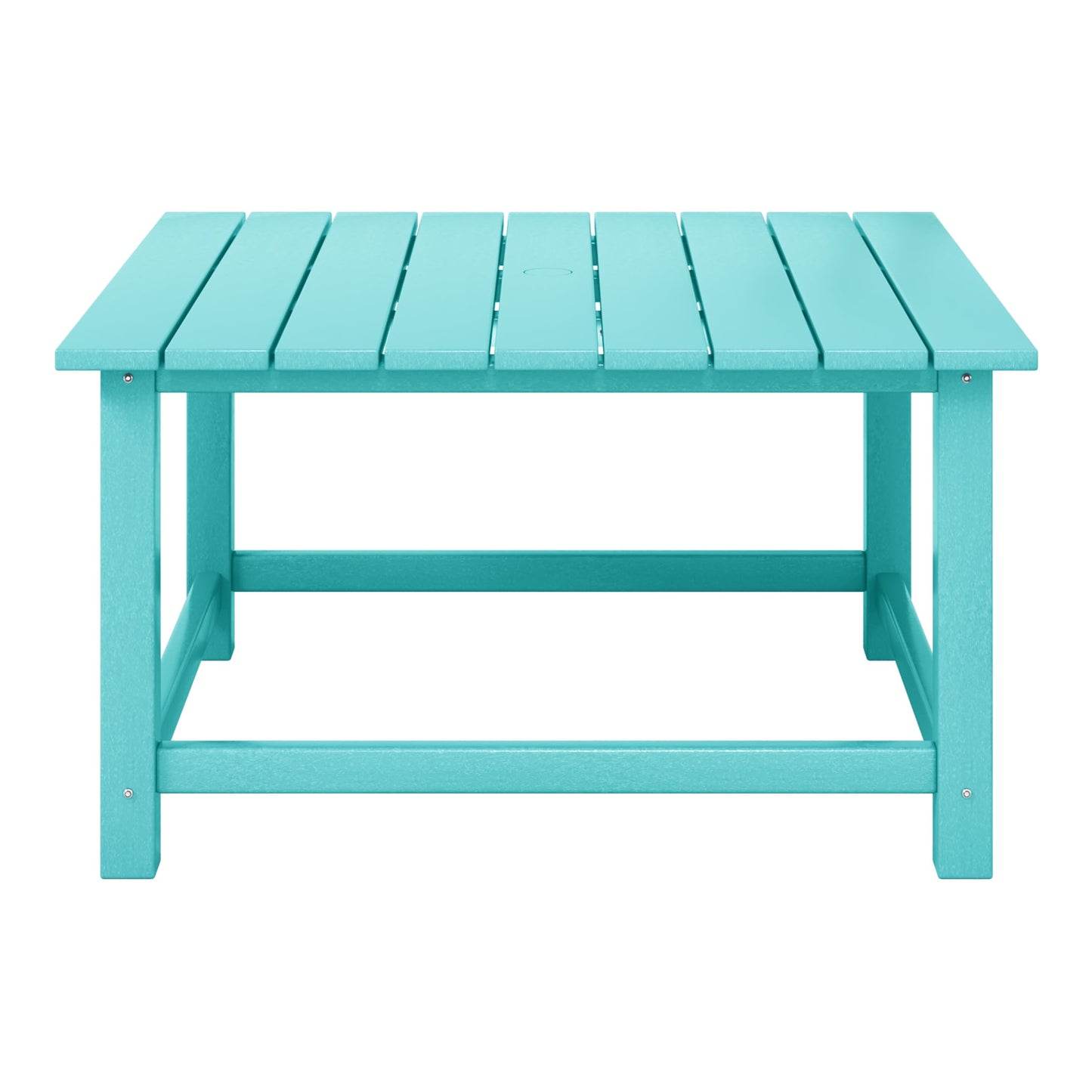 WestinTrends Malibu 5-Piece HDPE Adirondack Chair Outdoor Patio Square Table Conversation Set, Turquoise